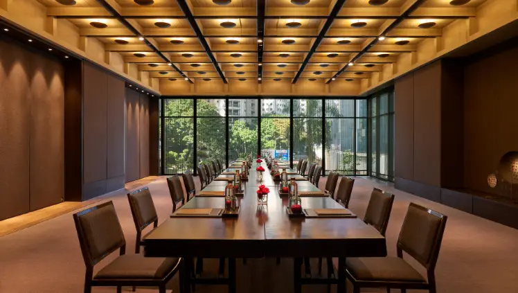 Gif featuring Bilik I&nbsp;boardroo set up and Librari lounge area used at The RuMa Hotel and Residences