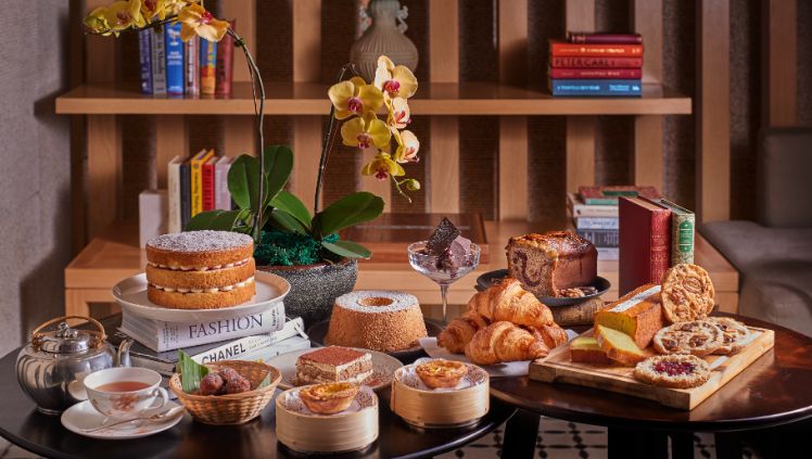 Baked goods display in Librari at The RuMa Hotel & Residences