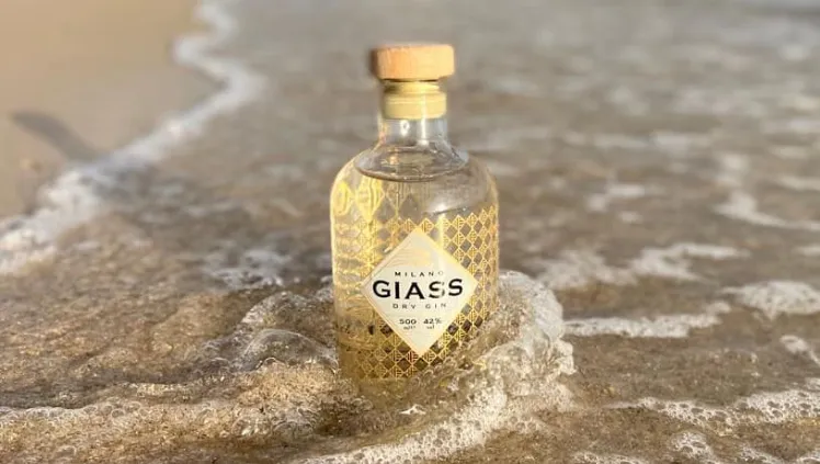 An elegant bottle of Giass Milano Dry Gin in water, part of SEVEN Lobby Bar's gin cocktail promo in RuMa Hotel Kuala Lumpur