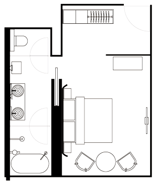 Corner Studio Floorplan