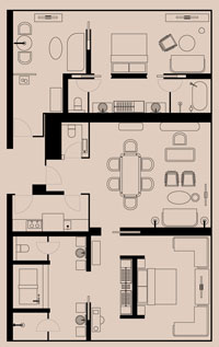 2-Bedroom RuMa Suite Floorplan