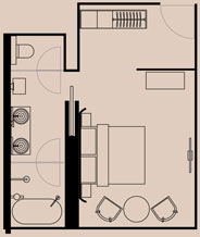 Corner Studio Floorplan