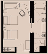 Grand Room Twin Bed Floorplan